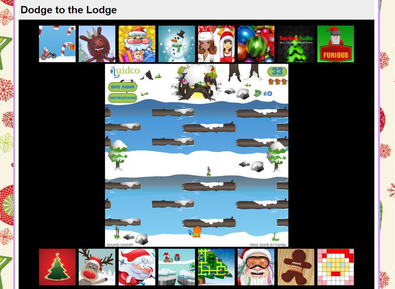 A screenshot of the game Dodge to the Lodge