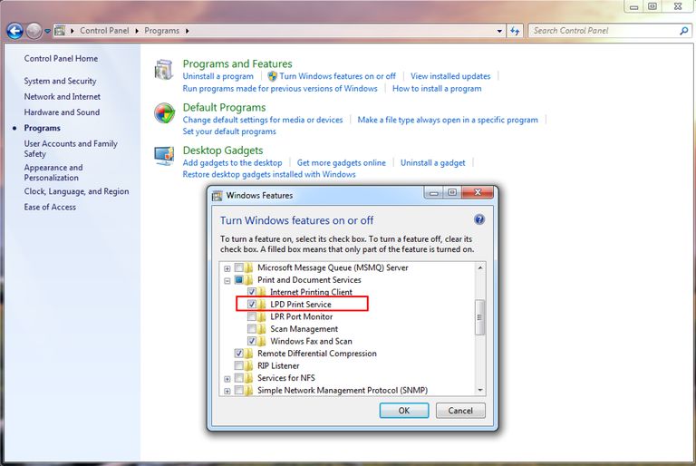 Adding Windows Features to Windows 7