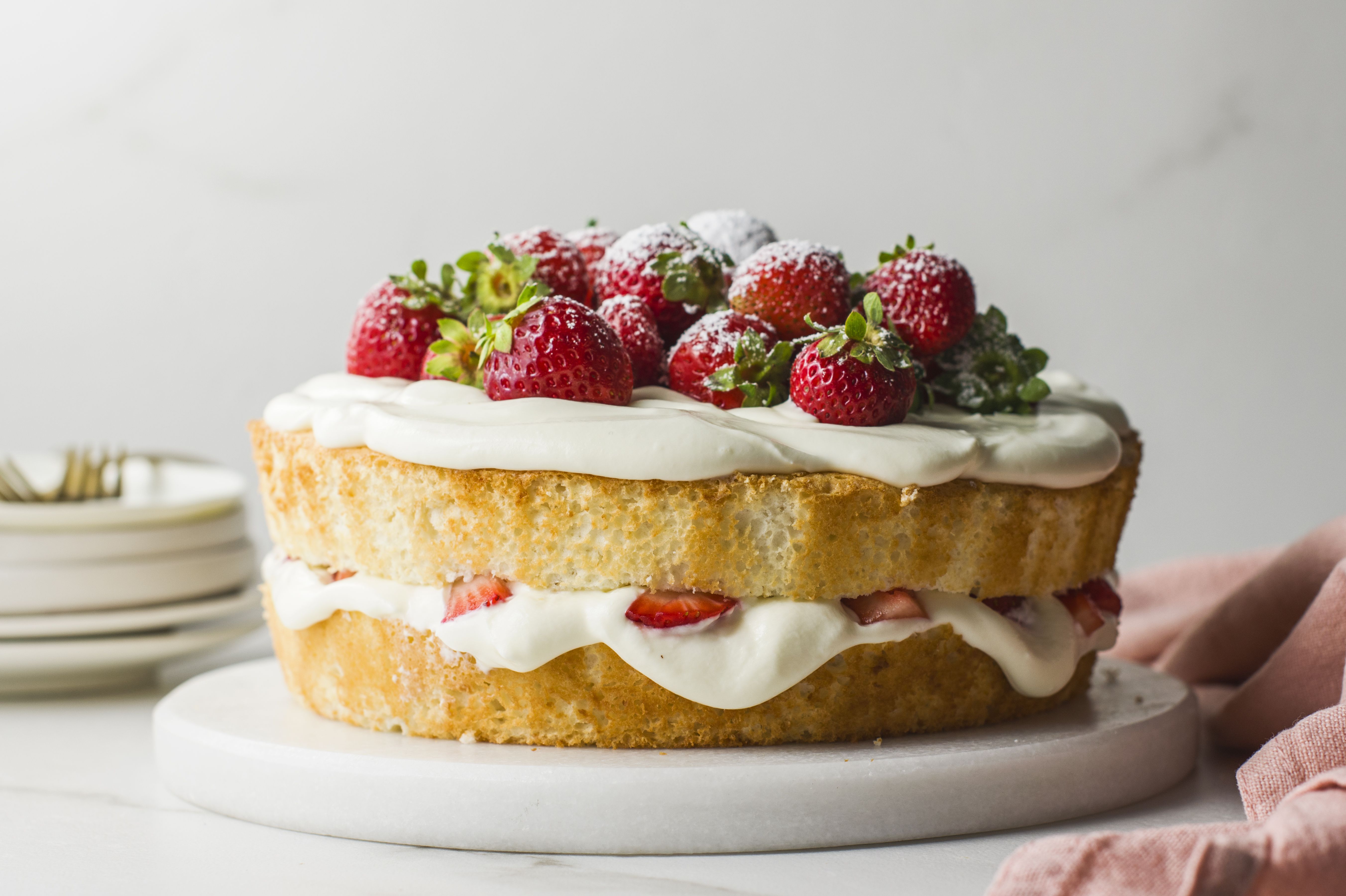 Strawberry Angel Food Cake