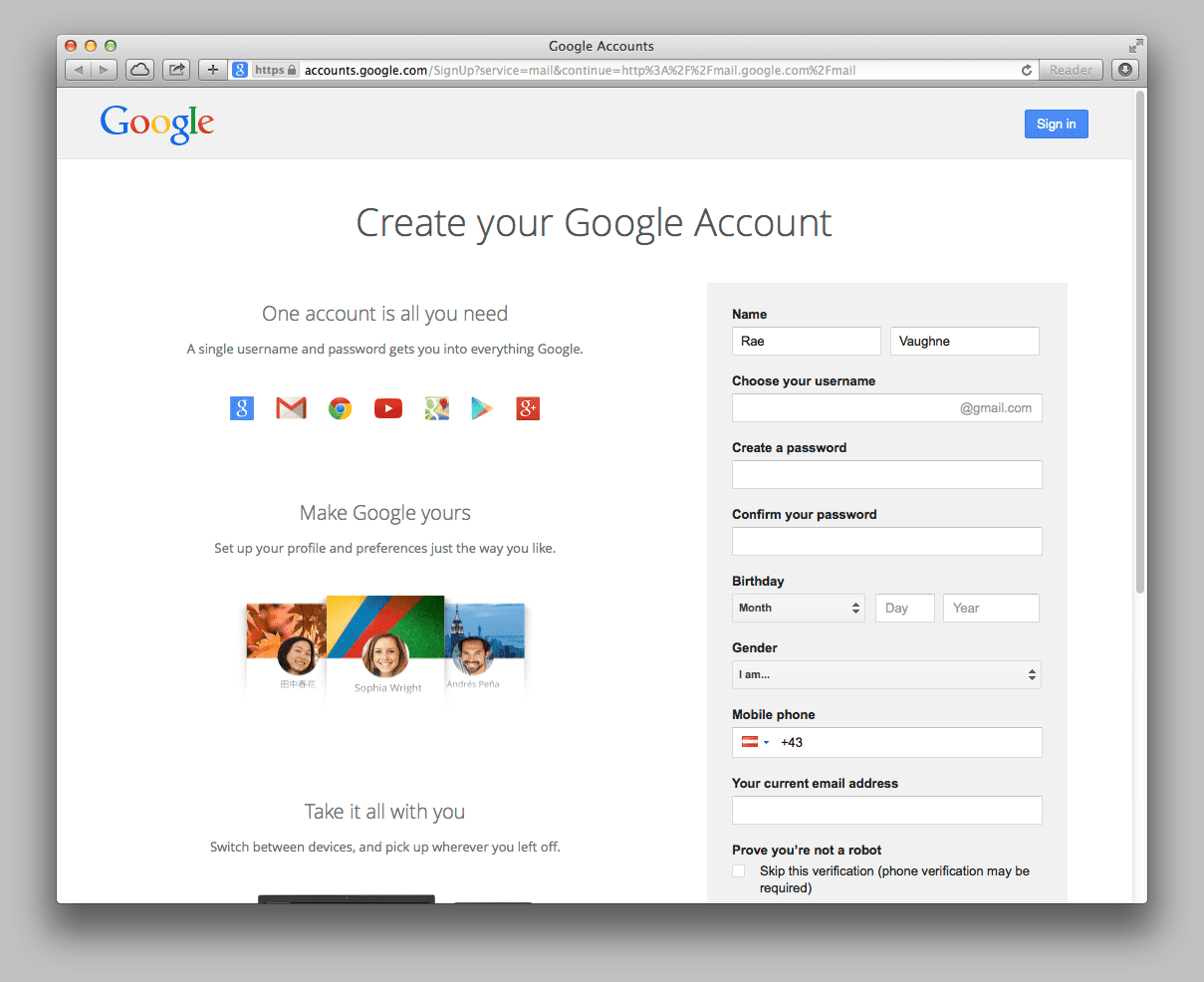 Create a google account. Google create your account. Google accounts.