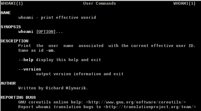 Whoami linux что делает