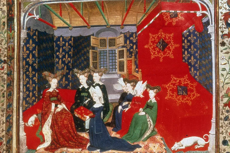 Christine de Pisan presents her book to French queen Isabeau de Baviere
