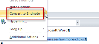 convert footnote to endnote