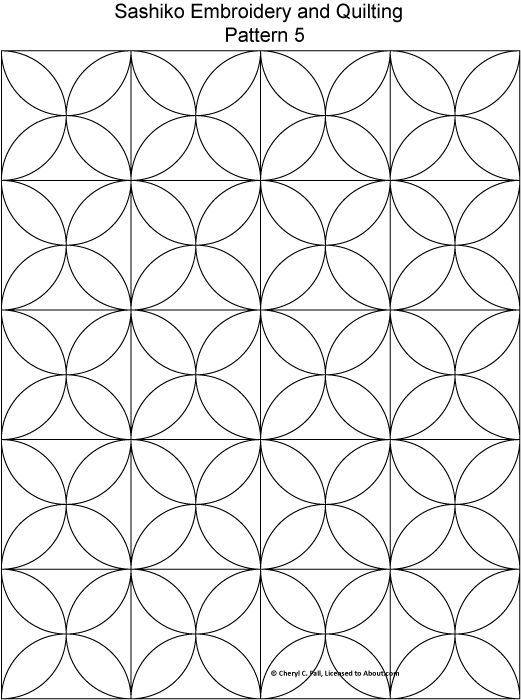 Sashiko Stencils Embroidery Patterns or Quilting Stencils Sashiko Templates  Collection A small Size 