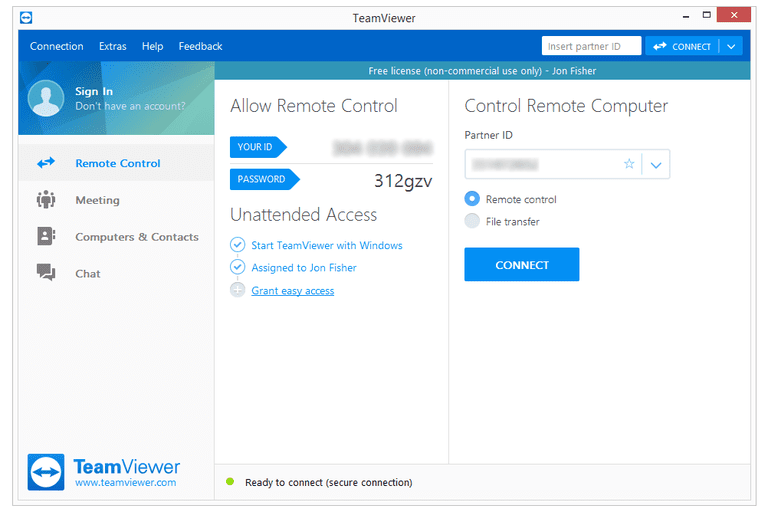 teamviewer online remote session