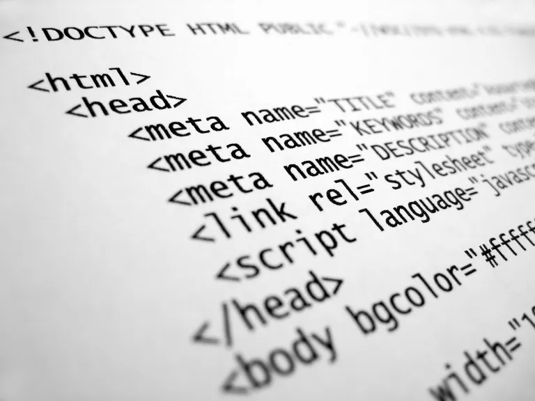 HTML tags coding a webpage