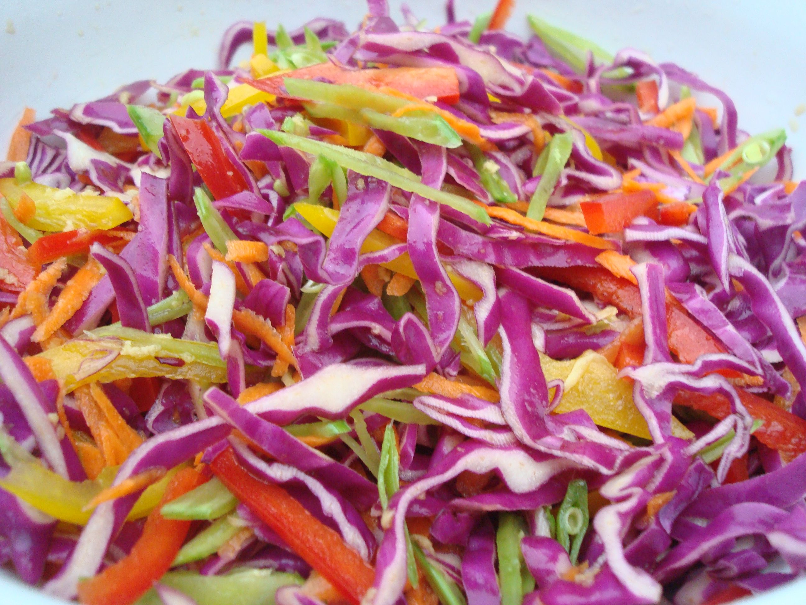 Rainbow Slaw with Tamari Ginger Vinaigrette Recipe