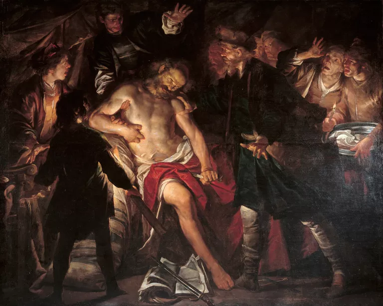 The death of Cato, c. 1640. Artist: Assereto, Gioacchino (1600-1649)