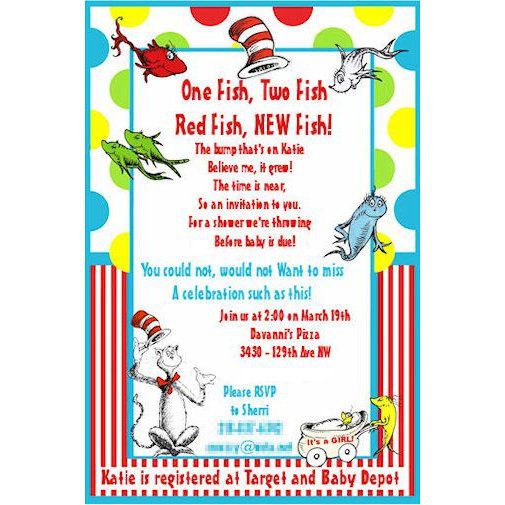 Dr. Seuss Baby Shower Invitations