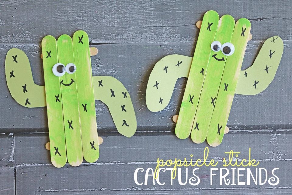 DIY: Popsicle Stick Cactus Friends Kid Craft