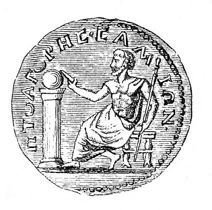 Pythagoras, coin made under emperor Decius.