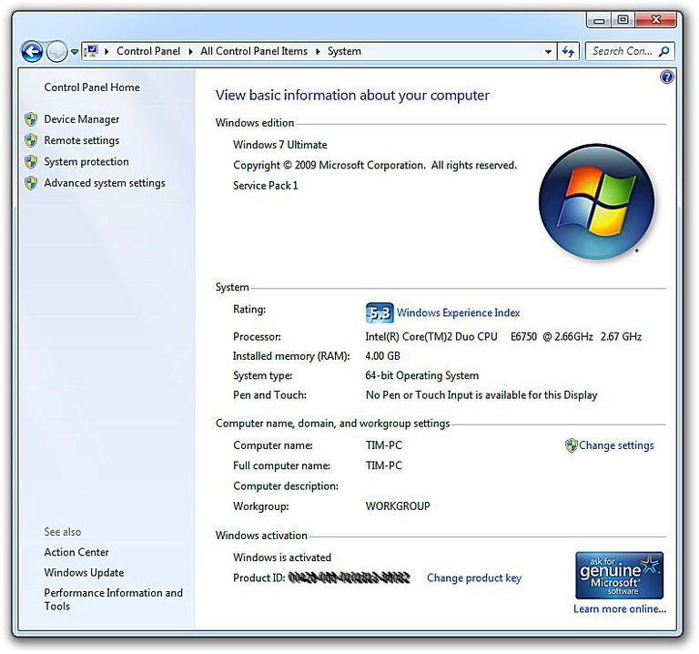 Где в windows 7 control centre