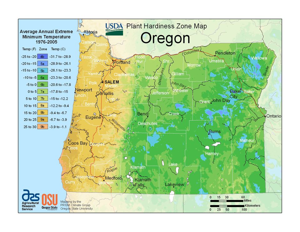 State Maps of USDA Plant Hardiness Zones