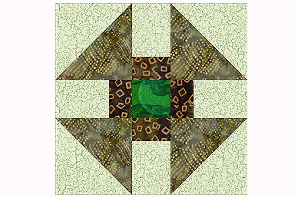 Greek Cross Quilt Block And Quilt Pattern