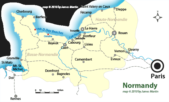normandy map beaches cities
