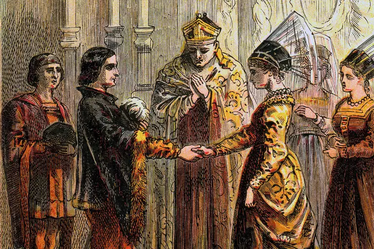 Marriage Of Henry V (1470, image c1850)