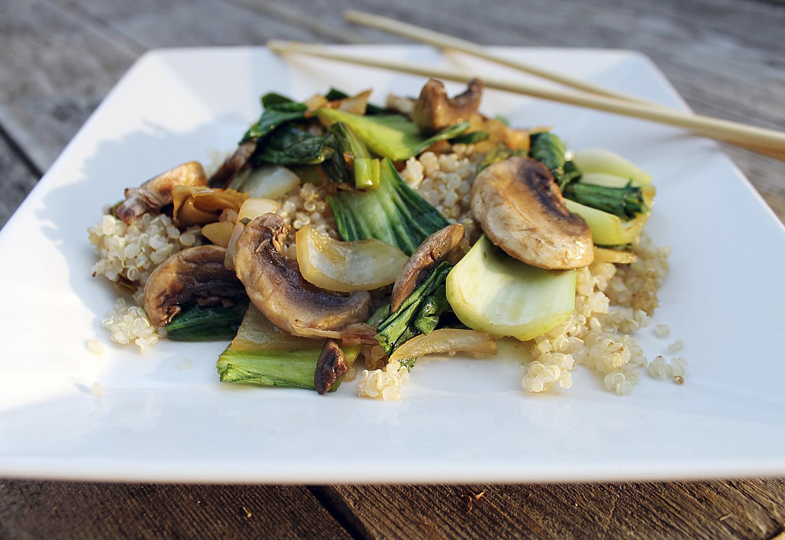 Vegetarian Bok Choy And Mushroom Stir Fry Recipe