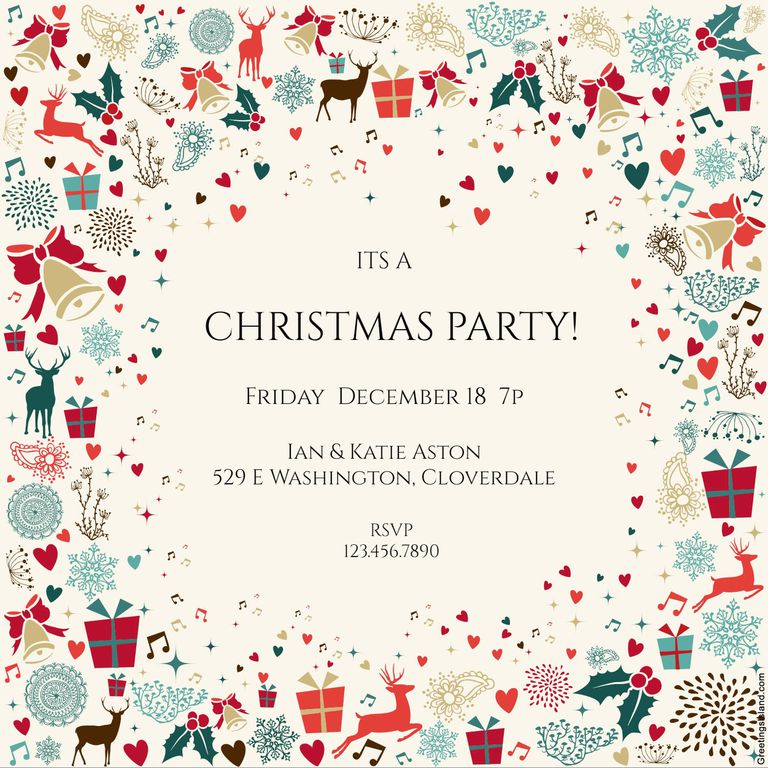 Free Printable Christmas Invitations Pinterest