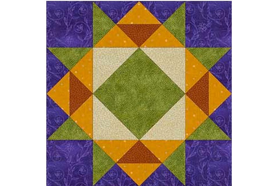 Crown Of Thorns Quilt Block Pattern.