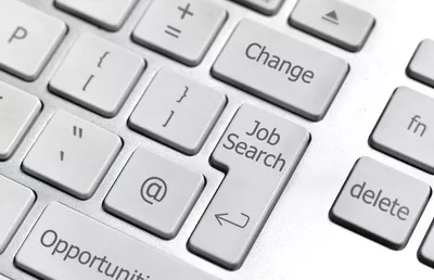 On-line job search computer keyboard