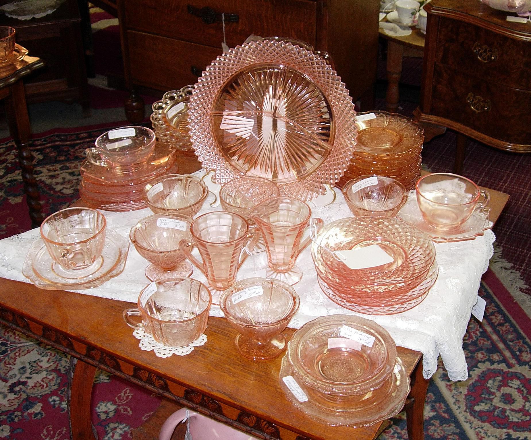 Download Pink Depression Glass Patterns, Prices, Reproductions