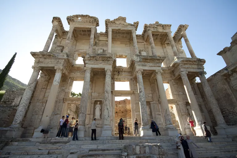 Reconstructed Ruins of the Ancient Library at Ephesus, Turkey