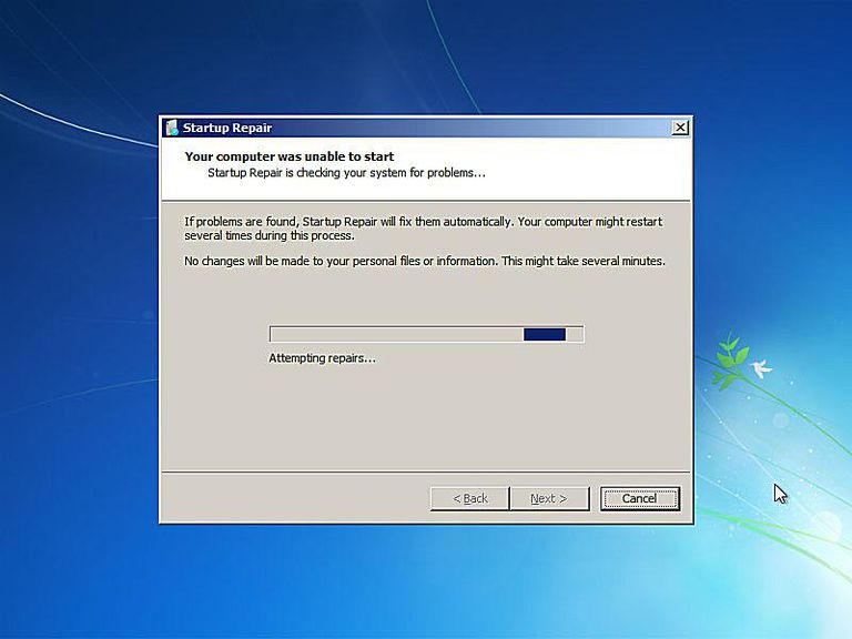 how long does windows 7 startup repair take