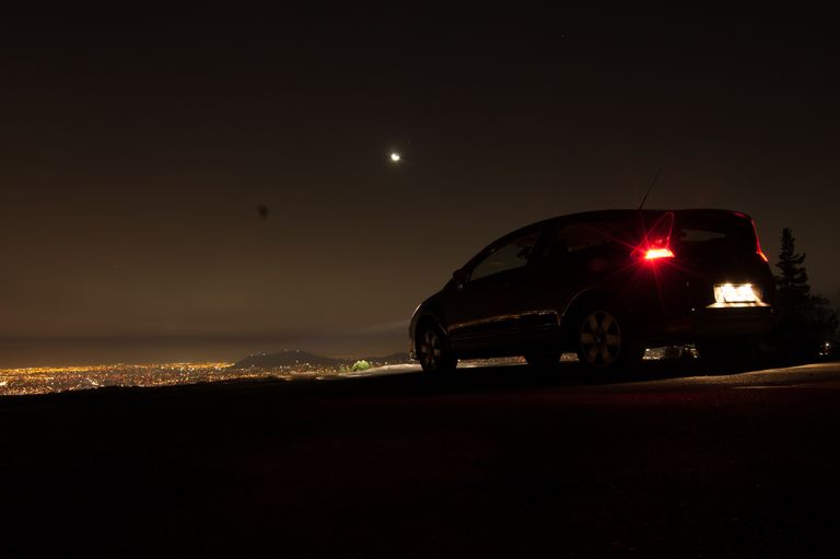 Image result for van tail lights dark night