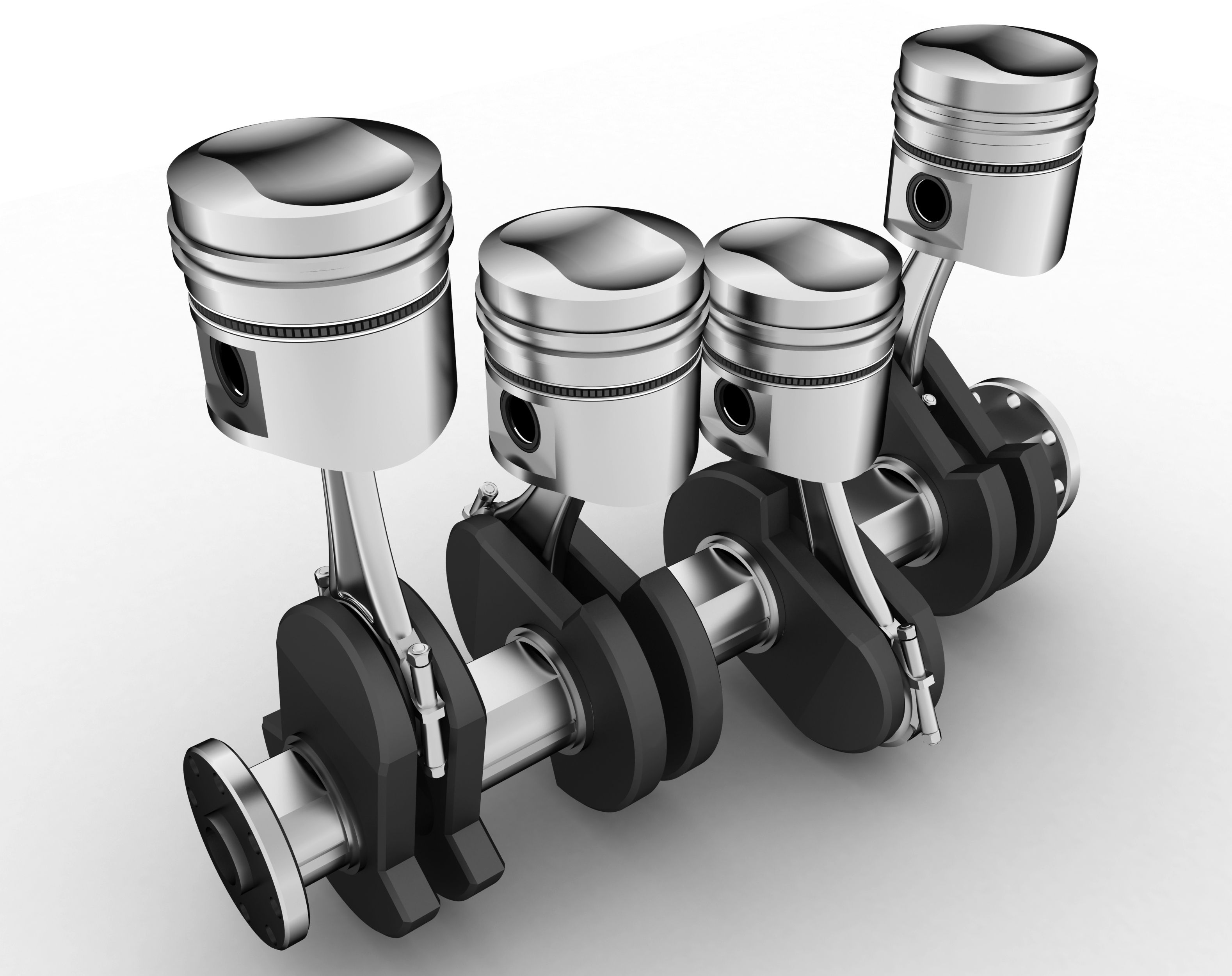 Pistons, Cylinders, Rods and a Crankshaft Engine Parts