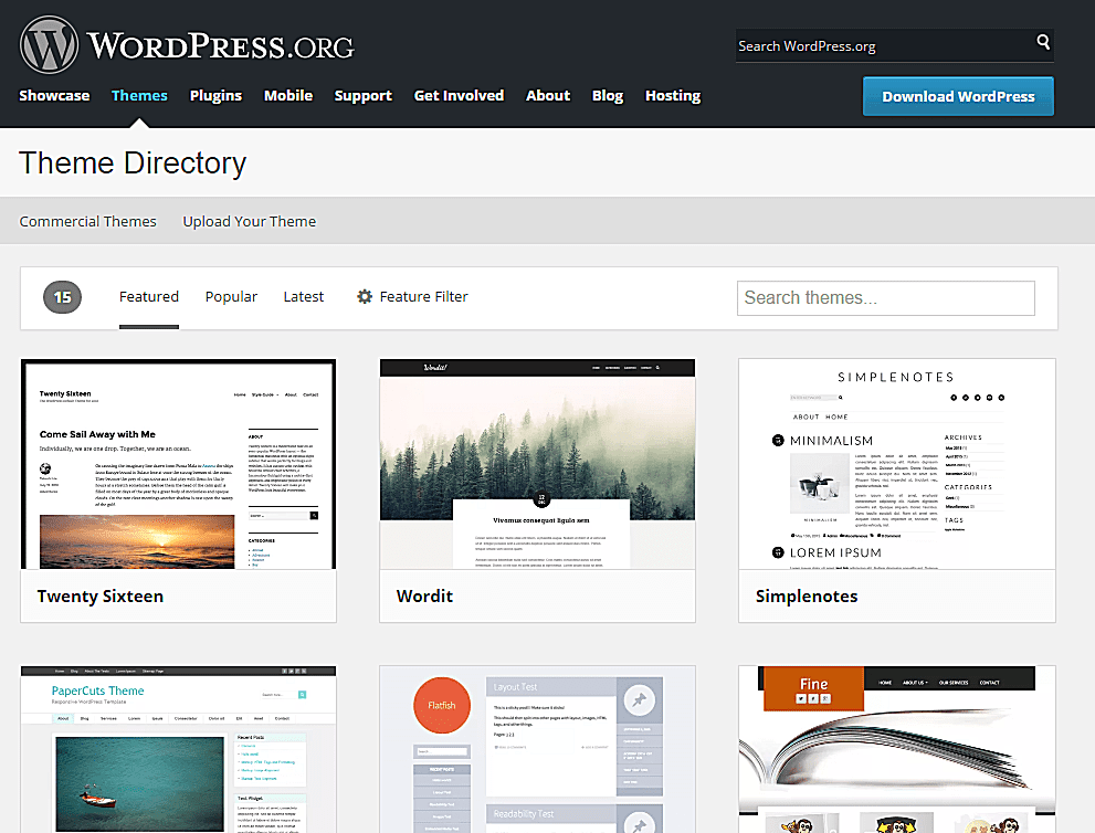 download wordpress free themes