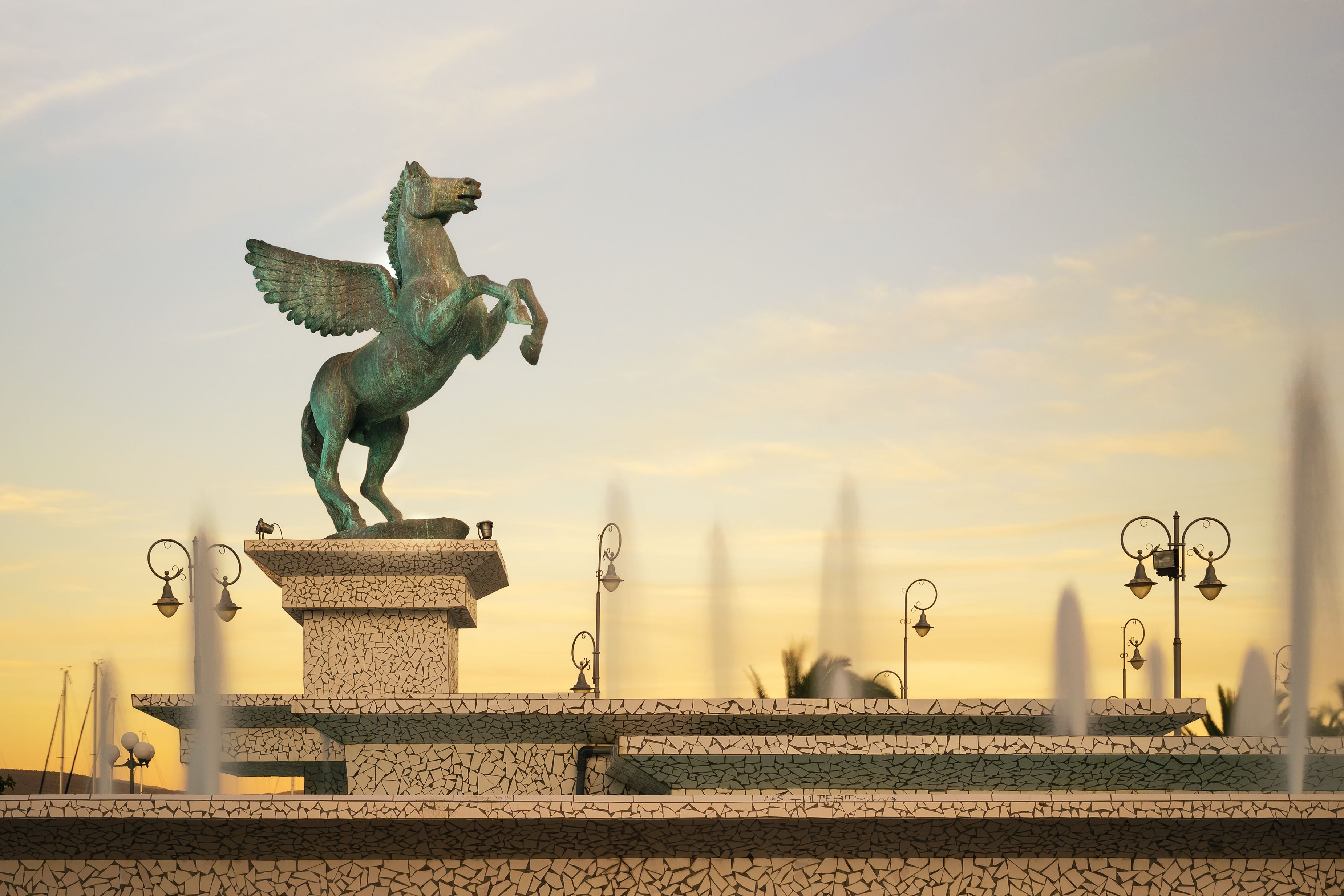 large pegasus statue