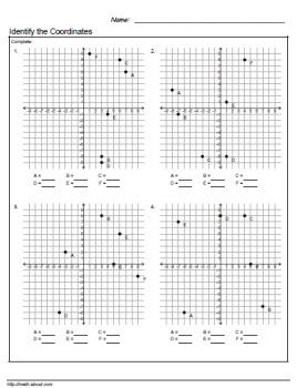 identify the coordinates worksheets