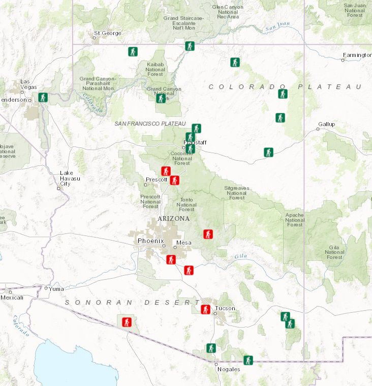 Map Of Arizona S National Parks With Parks Pass Info   Map Arizonanationalparks 700 5754bd2d5f9b5892e8e4b23a 