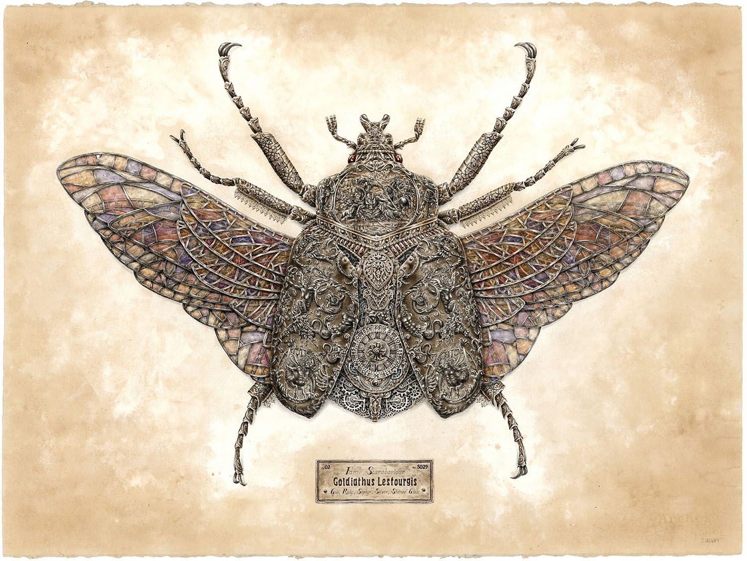 Intricate Jeweled Insect Art