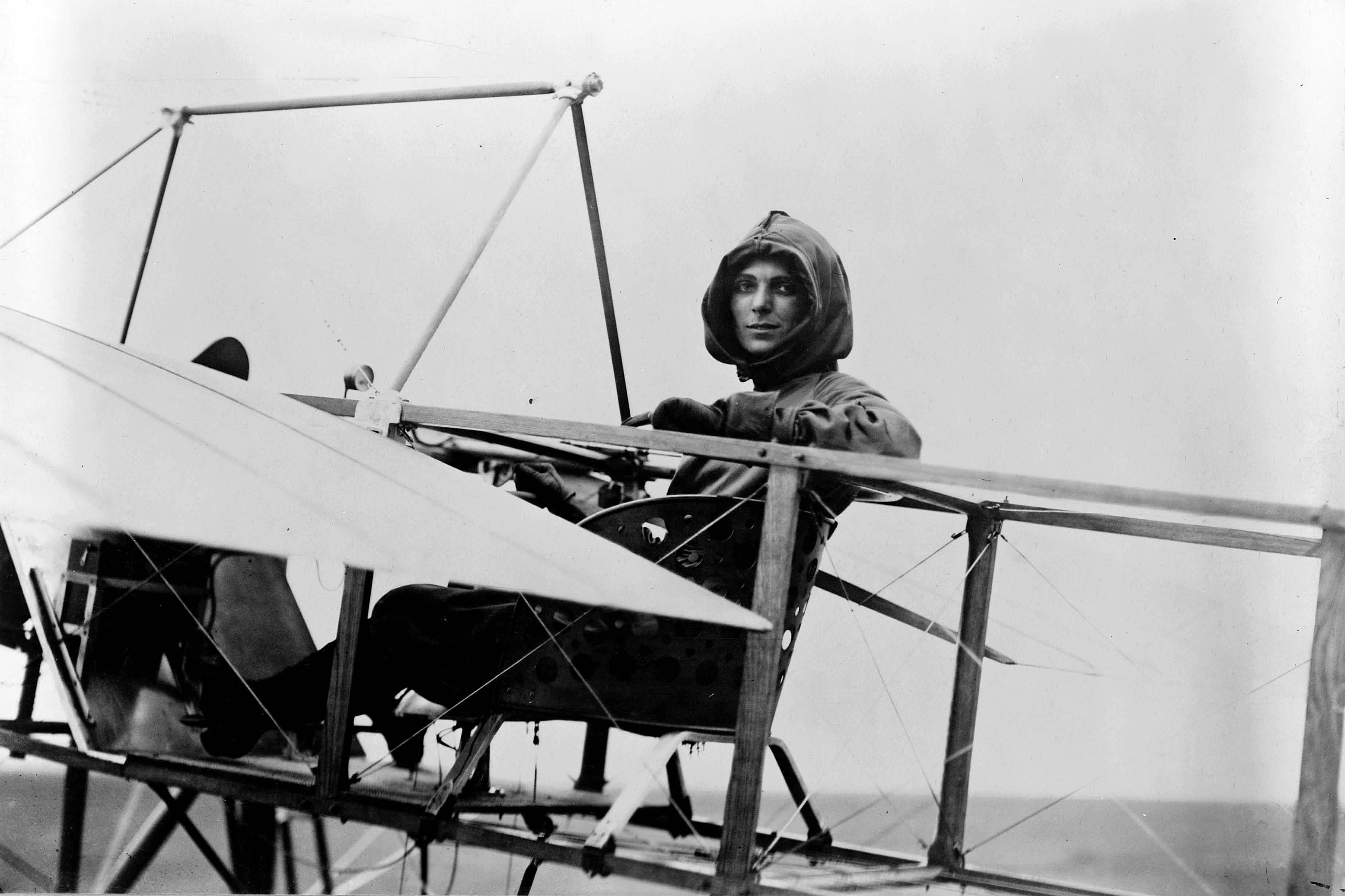 Harriet Quimby in the Moisant monoplane 1911