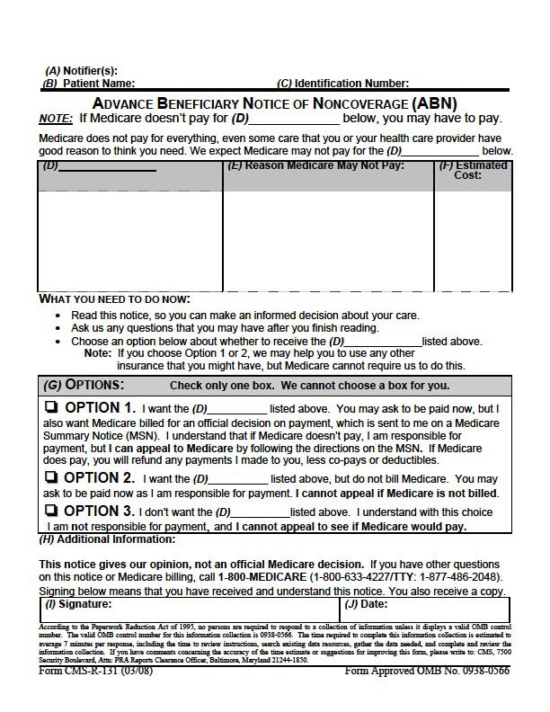 Printable Medicare Abn Form 2022 Customize and Print