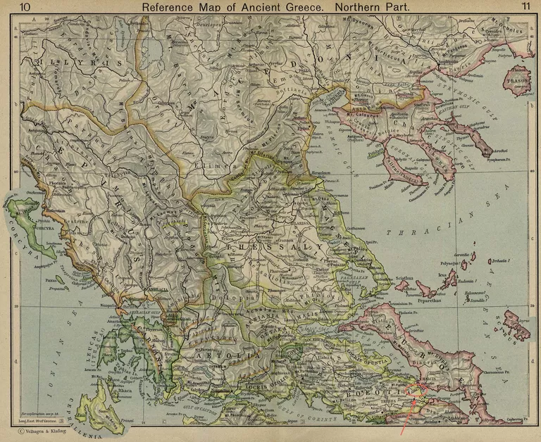 Aulis Highlighted on Map of Northern Greece