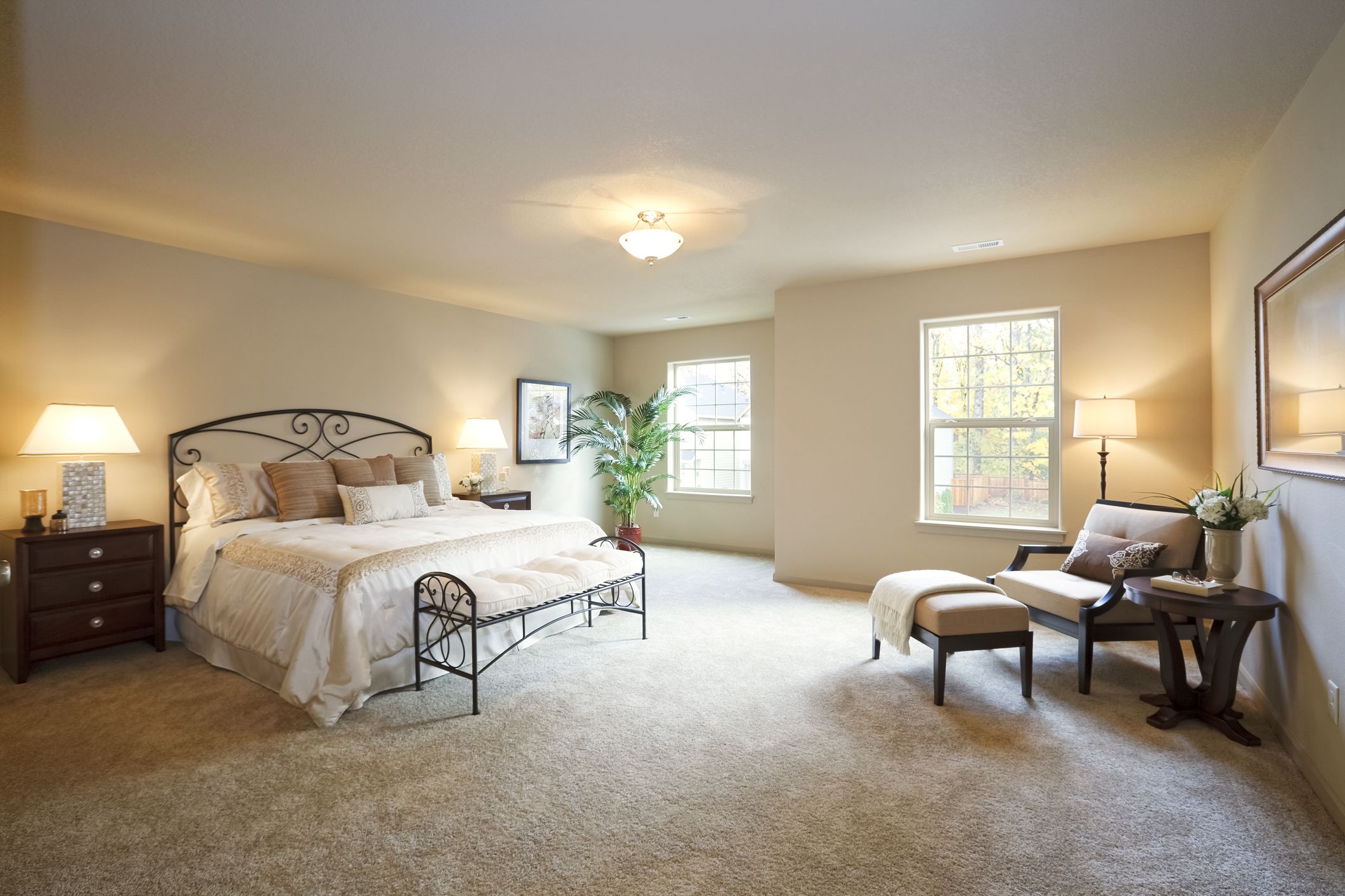 Carpeted Living Room And Dining Room