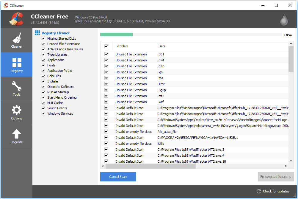 ccleaner registry cleaner