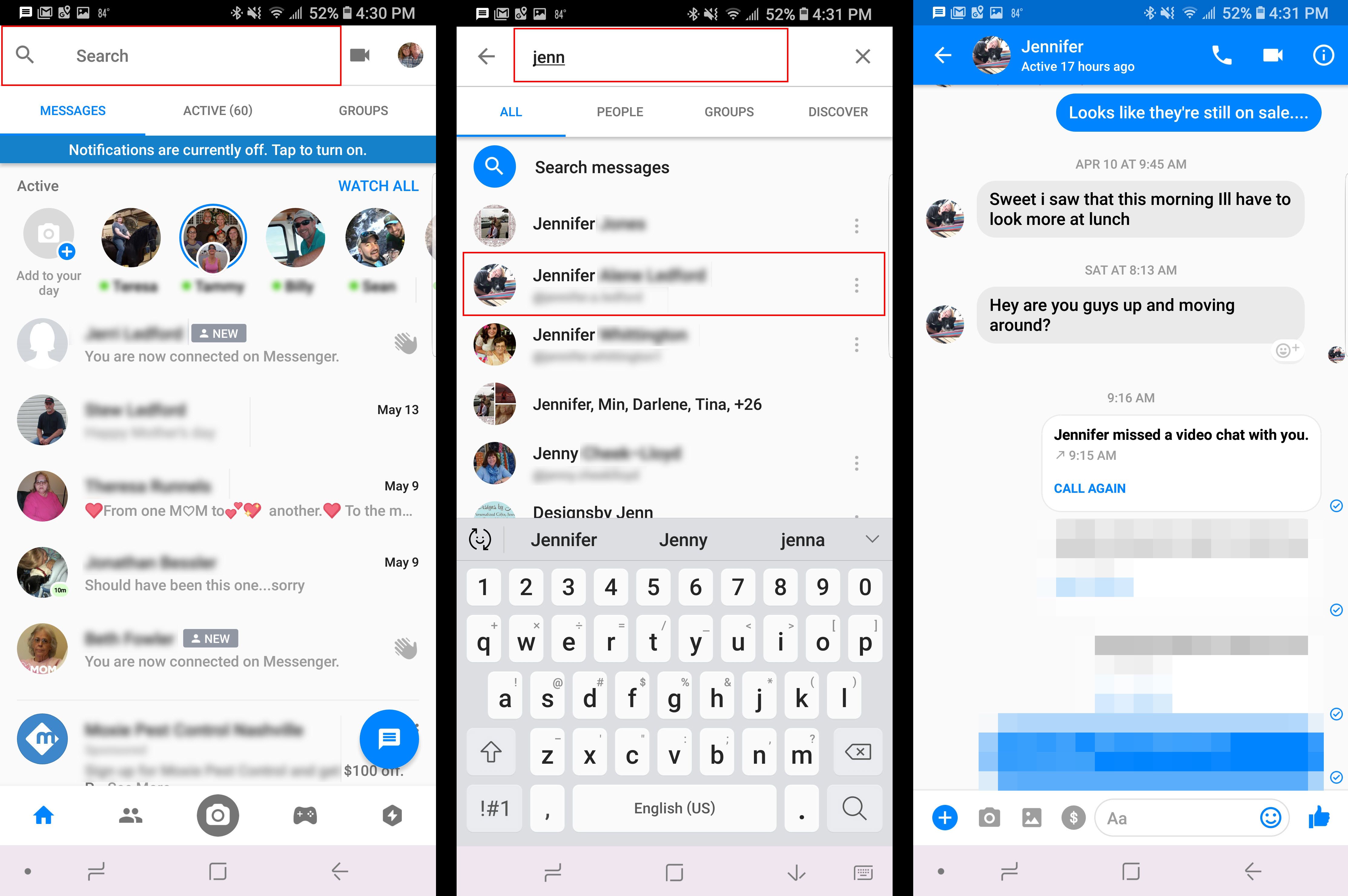 facebook messenger app settings android