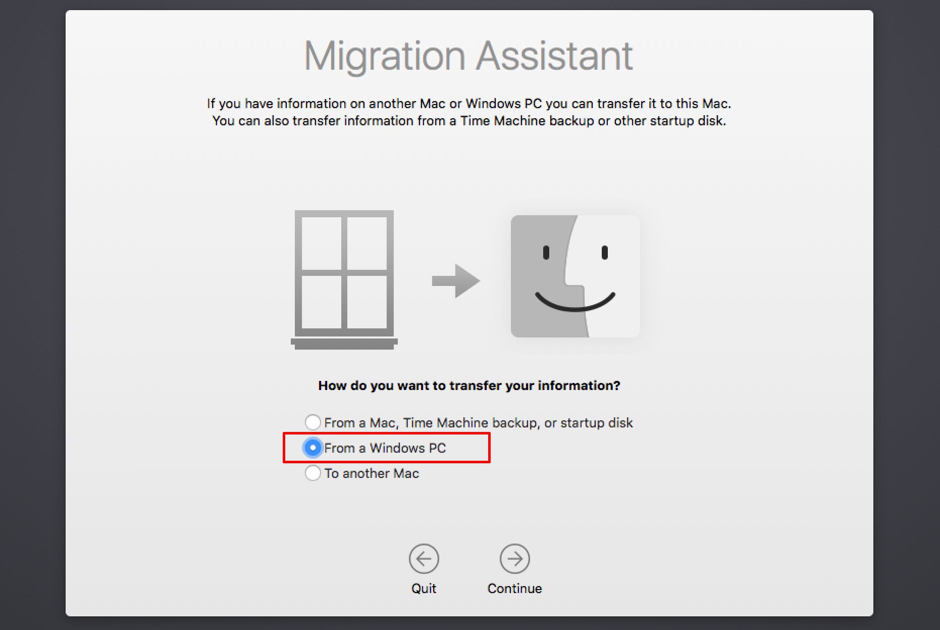 download migration assistant windows