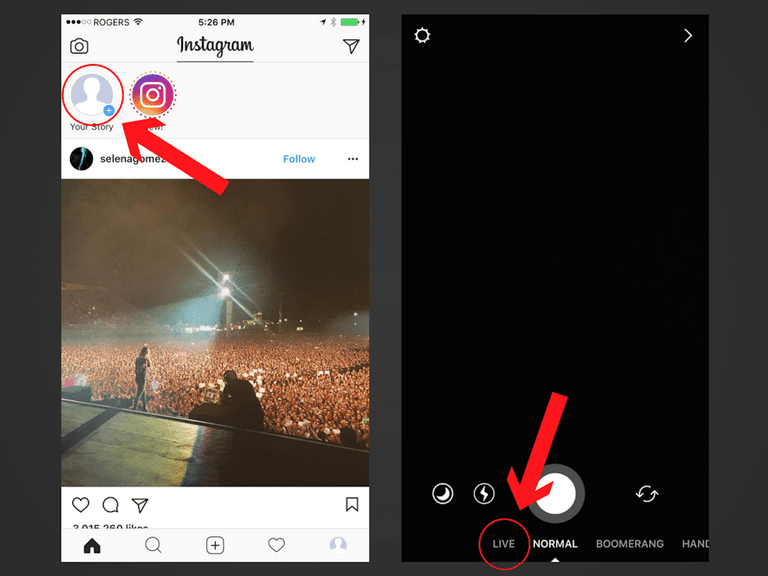 How to Start an Instagram Live Video - 768 x 576 png 92kB