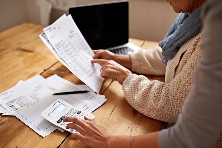 woman reviewing financials