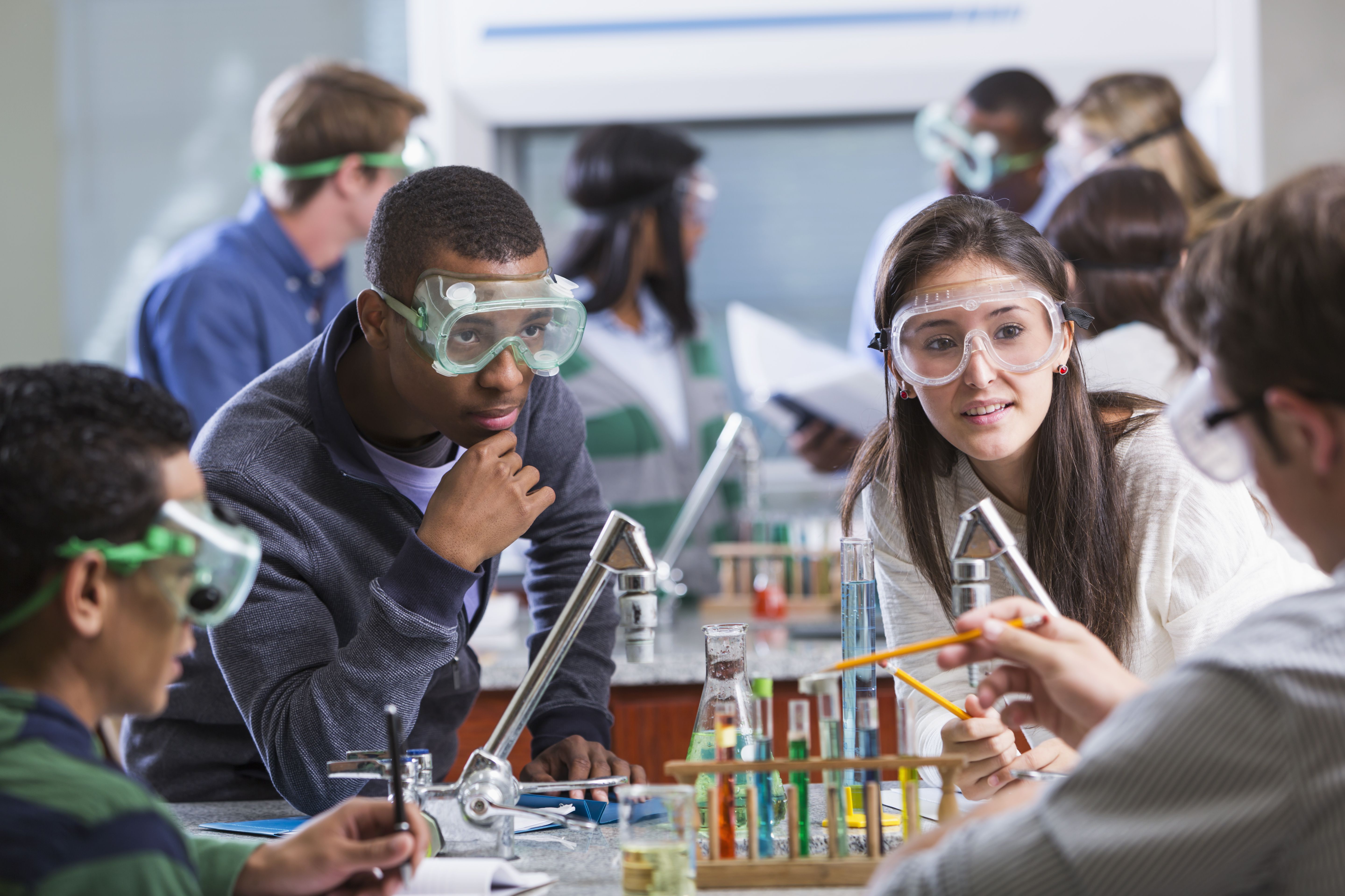 Group Of Multi Ethnic Students In Chemistry Lab 469951129 589c9db33df78c475814246a 