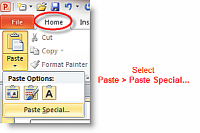 paste in powerpoint keep source formatting