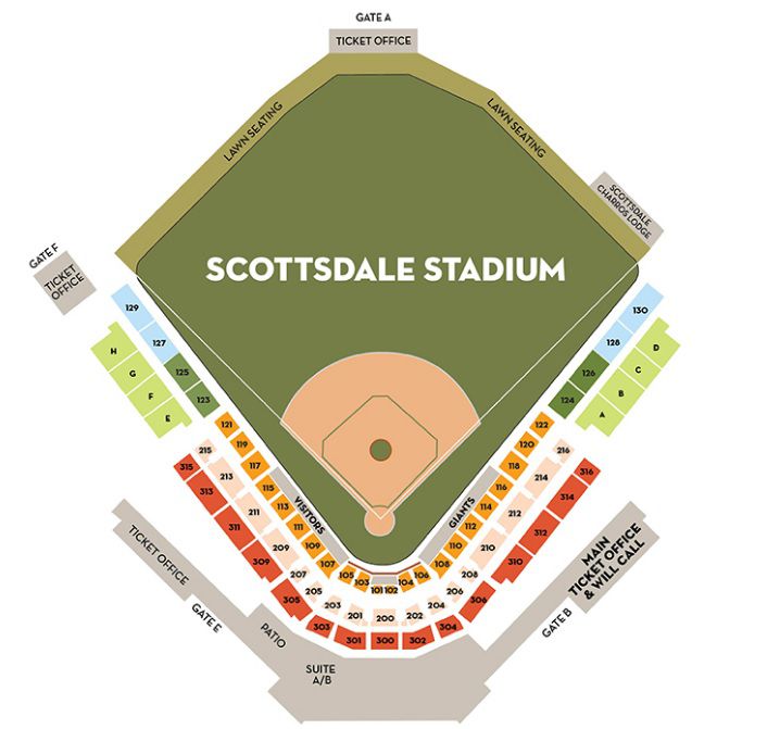 Seating Chart for SF Giants at Scottsdale Stadium