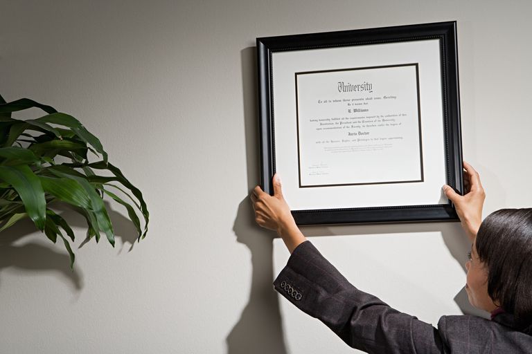Hanging a certificate