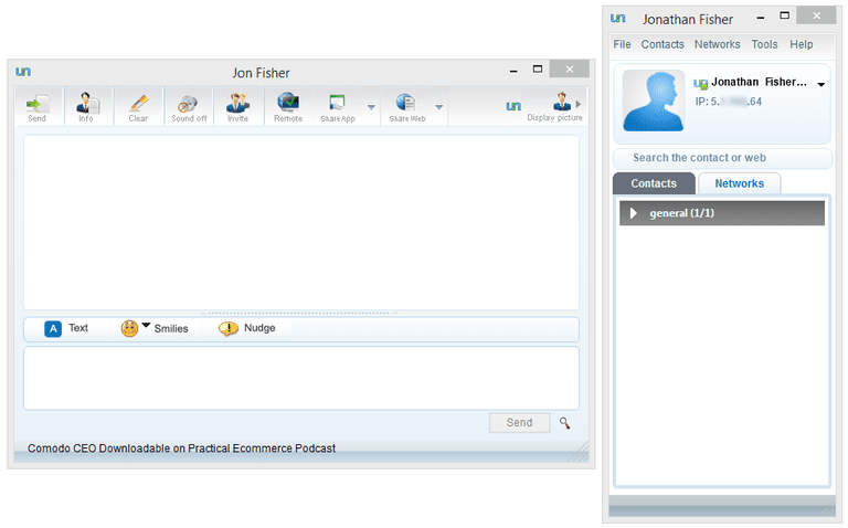 Screenshot of Comodo Unite