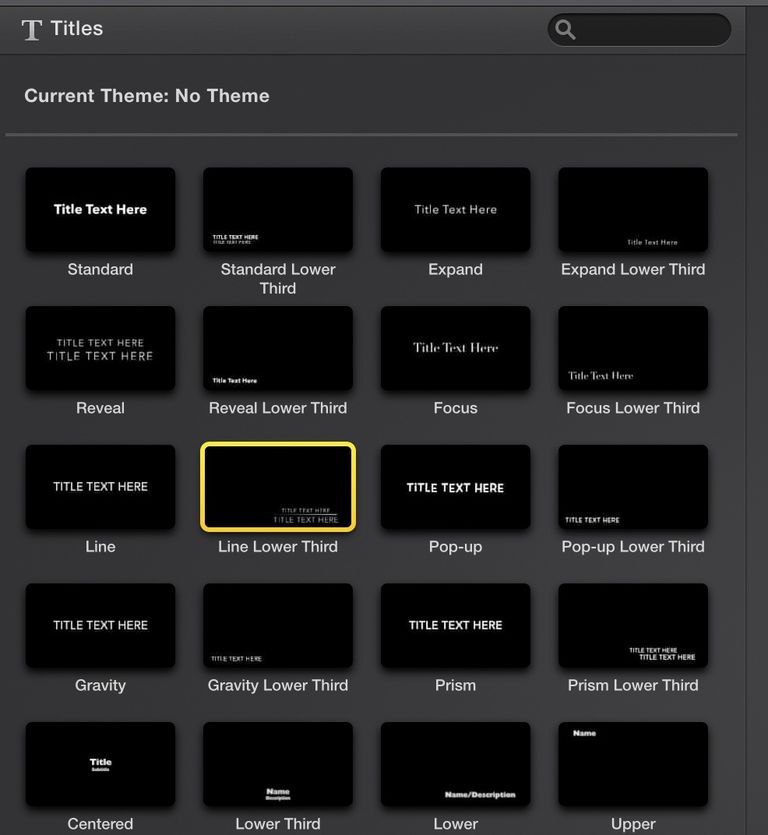 titles on imovie 10.0.5 content library