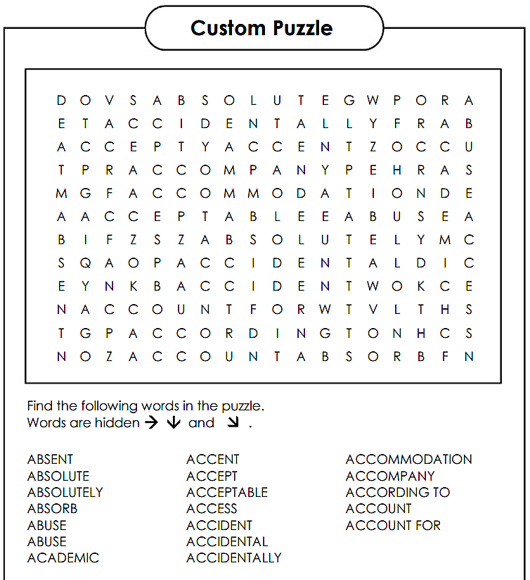 Word search generator free printable nelounity